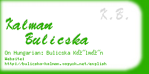 kalman bulicska business card